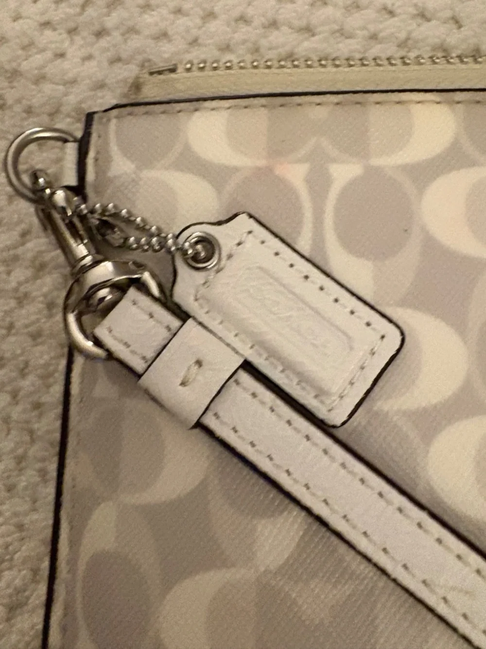 Coach Bags Signature Canvas Large Corner Zip Wristlet